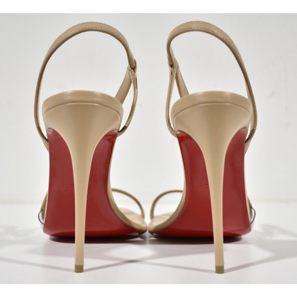 Christian Louboutin Rosalie 100 Nude 1 Leather Ankle Strap Sandal Heel Pump 40.5 - Picture 11 of 12